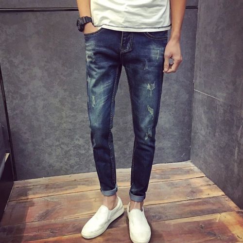 Jeans pour jeunesse pieds Slim en coton Quatre saisons - Ref 1461034