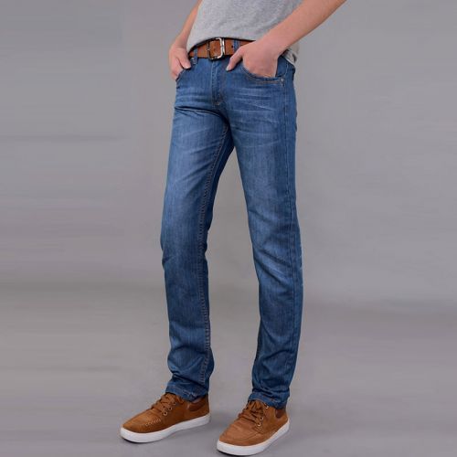 Jeans pour adolescent coupe droite en coton été - Ref 1461035