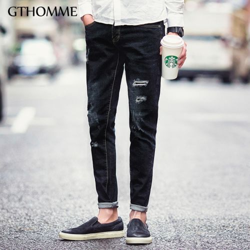 Jeans pour jeunesse pieds Slim GTHOMME en coton printemps - Ref 1461074