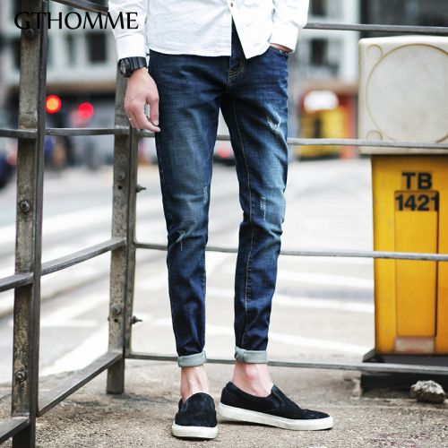 Jeans pour jeunesse pieds Slim GTHOMME en coton automne - Ref 1461082