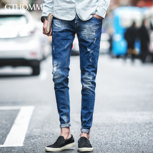 Jeans pour jeunesse pieds Slim GTHOMME en coton printemps - Ref 1461084