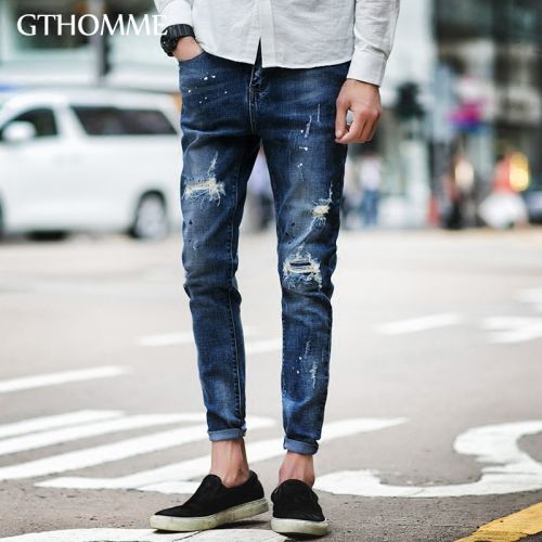 Jeans pour jeunesse pieds Slim GTHOMME en coton été - Ref 1461088