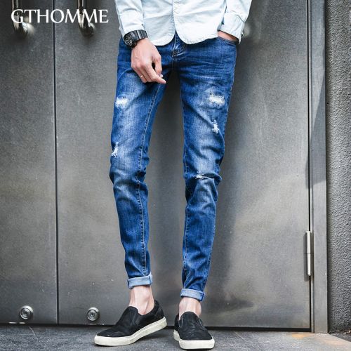 Jeans pour jeunesse pieds Slim GTHOMME en coton été - Ref 1461094