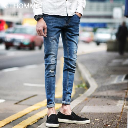 Jeans pour jeunesse pieds Slim GTHOMME en coton été - Ref 1461097