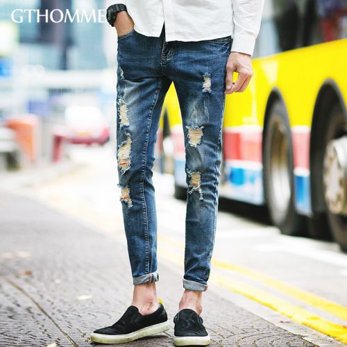 Jeans pour jeunesse pieds Slim GTHOMME en coton été - Ref 1461103