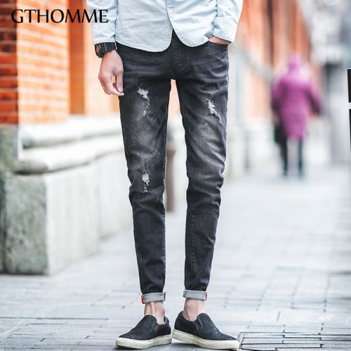Jeans pour jeunesse pieds Slim GTHOMME en coton printemps - Ref 1461118