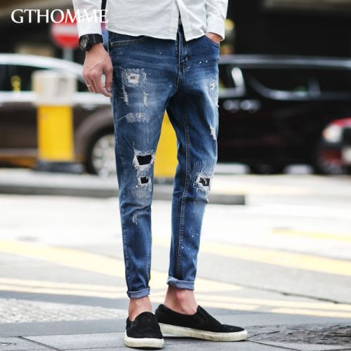 Jeans pour jeunesse pieds Slim GTHOMME en coton été - Ref 1461131