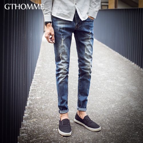 Jeans pour jeunesse pieds Slim GTHOMME Coton, fibre élastique de polyuréthane spandex automne - Ref 1461137