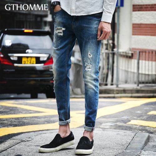 Jeans pour jeunesse pieds Slim GTHOMME en coton été - Ref 1461143
