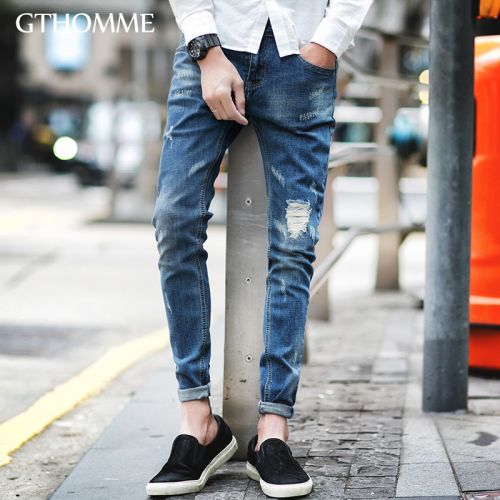Jeans pour jeunesse pieds Slim GTHOMME en coton été - Ref 1461144