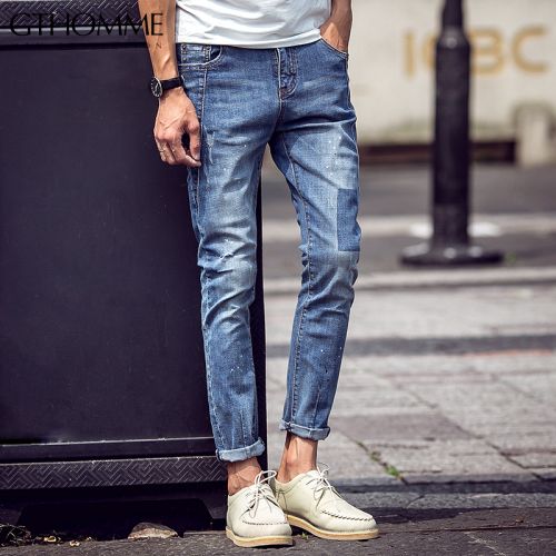 Jeans pour jeunesse pieds Slim GTHOMME Coton fibre de polyester viscose polyuréthane élastique spandex - Ref 1461152