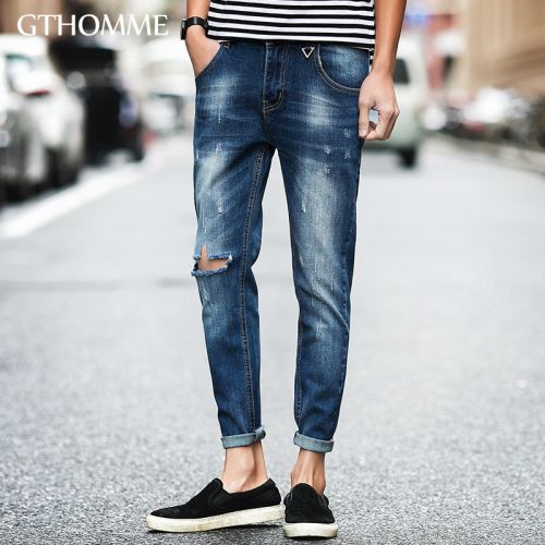 Jeans pour jeunesse pieds Slim GTHOMME en coton été - Ref 1461155