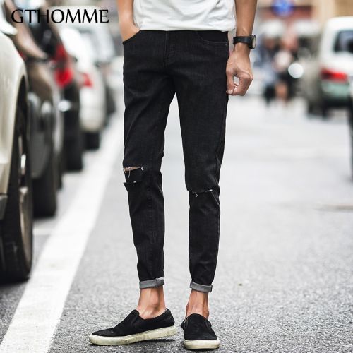 Jeans pour jeunesse pieds Slim GTHOMME en coton été - Ref 1461162