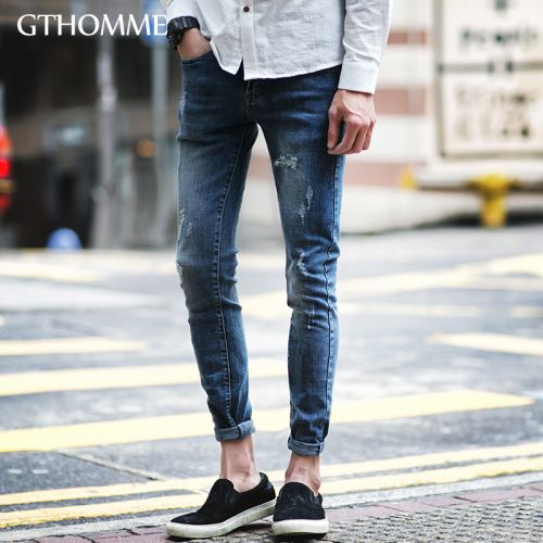 Jeans pour jeunesse pieds Slim GTHOMME en coton été - Ref 1461164
