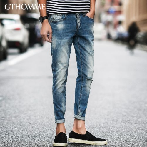 Jeans pour jeunesse pieds Slim GTHOMME en coton été - Ref 1461165