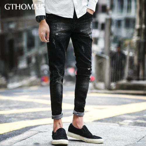Jeans pour jeunesse pieds Slim GTHOMME en coton été - Ref 1461168