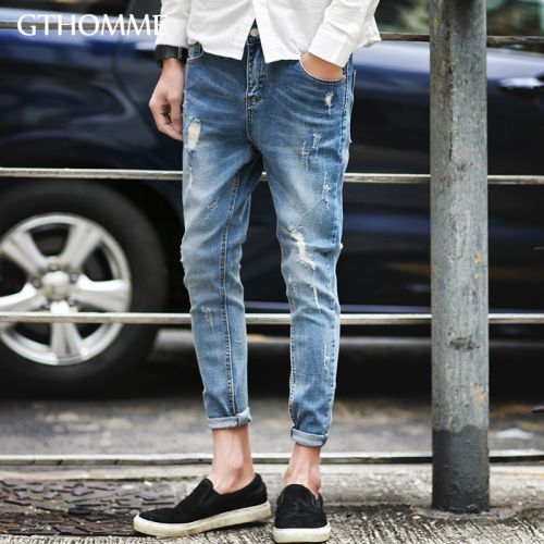 Jeans pour jeunesse pieds Slim GTHOMME en coton été - Ref 1461170