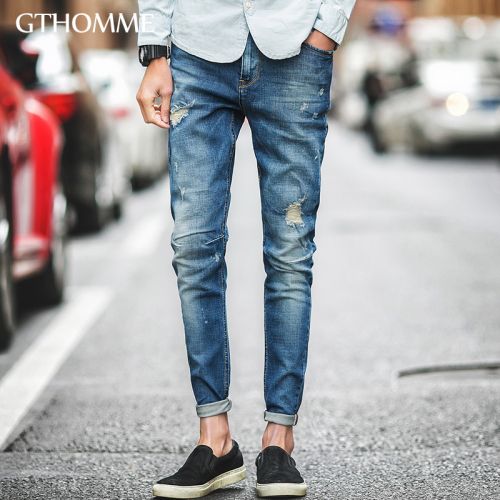 Jeans pour jeunesse pieds Slim GTHOMME en coton été - Ref 1461182