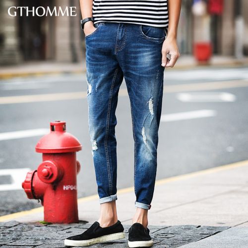 Jeans pour jeunesse pieds Slim GTHOMME en coton été - Ref 1461185