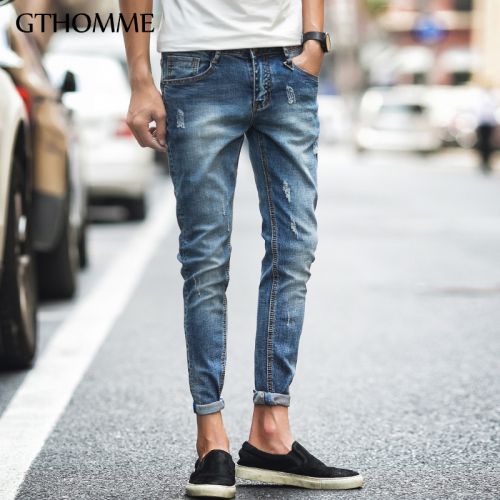 Jeans pour jeunesse pieds Slim GTHOMME en coton été - Ref 1461186