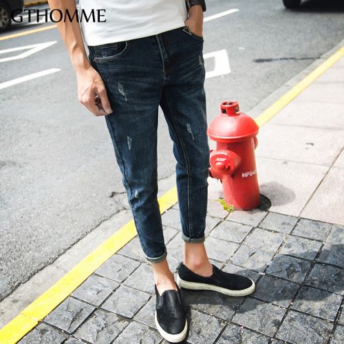 Jeans pour jeunesse pieds Slim GTHOMME en coton été - Ref 1461192