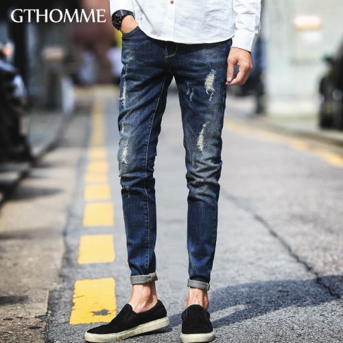 Jeans pour jeunesse pieds Slim GTHOMME en coton automne - Ref 1461194