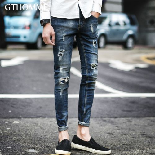 Jeans pour jeunesse pieds Slim GTHOMME en coton été - Ref 1461197