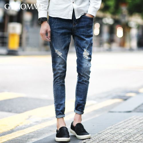 Jeans pour jeunesse pieds Slim GTHOMME en coton été - Ref 1461199