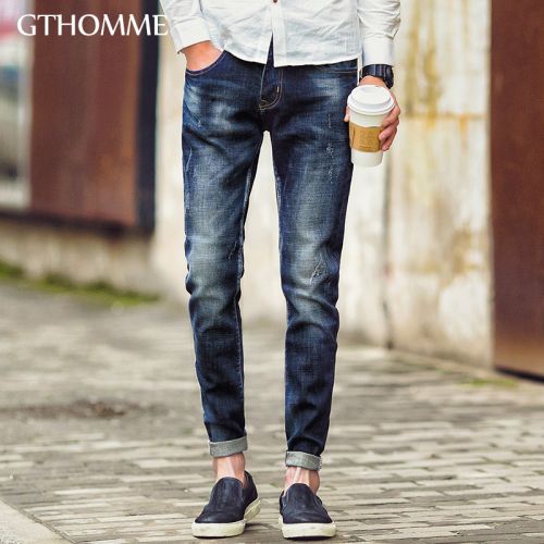 Jeans pour jeunesse pieds Slim GTHOMME en coton printemps - Ref 1461204