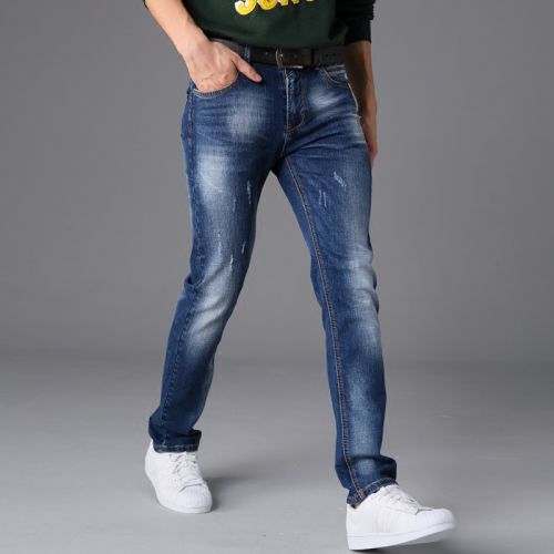 Jeans pour jeunesse coupe droite FKDV Coton fibre élastique de polyuréthane spandex automne - Ref 1461210
