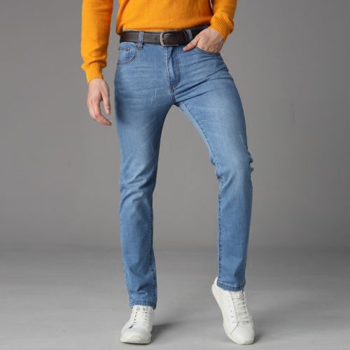 Jeans pour jeunesse coupe droite FKDV Coton polyester polyuréthane élastique fibre spandex automne - Ref 1461212