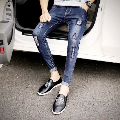Jeans pour adolescent pieds Slim en coton été - Ref 1461228