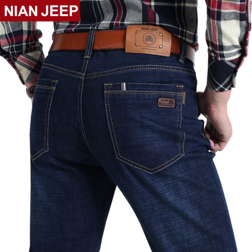 Jeans pour jeunesse droite NIANJEEP Coton polyester polyuréthane élastique fibre spandex automne - Ref 1461242