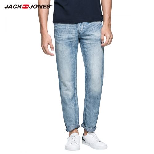 Jeans pour jeunesse coupe droite JACK JONES coton, lin automne - Ref 1461243