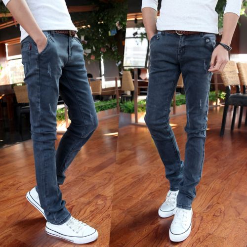 Jeans pour adolescent pieds Slim en coton printemps - Ref 1461254