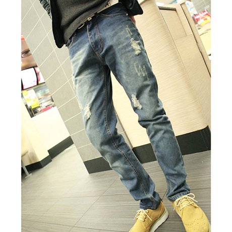 Jeans pour adolescent pieds Slim en coton automne - Ref 1461262