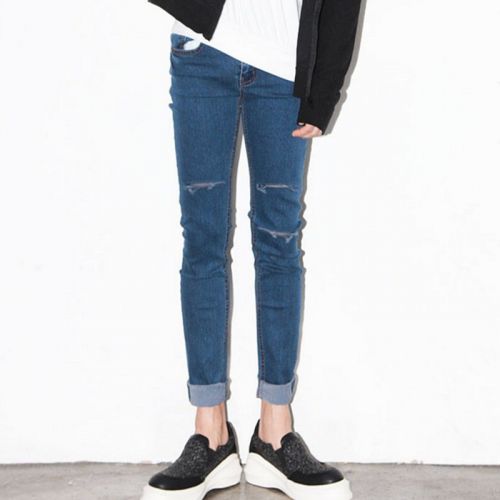 Jeans pour adolescent pieds Slim en CVC Quatre saisons - Ref 1461266
