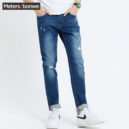 Jeans pour jeunesse pieds Slim METERS BONWE en coton Quatre saisons - Ref 1461287