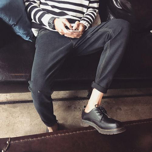 Jeans pour adolescent pieds Slim en coton Quatre saisons - Ref 1461290