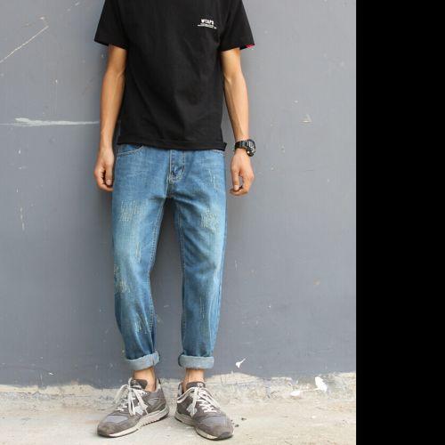 Jeans pour adolescent droite coton Quatre saisons - Ref 1461311