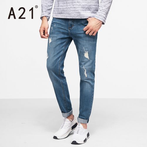 Jeans pour jeunesse pieds Slim en coton automne - Ref 1461328