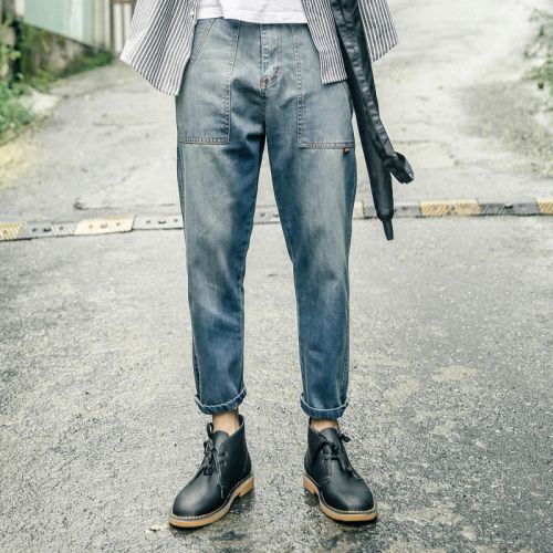 Jeans pour jeunesse pieds Slim en coton automne - Ref 1461341