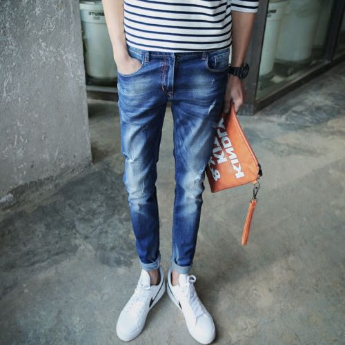 Jeans pour jeunesse pieds Slim HIIM HUUM en coton printemps - Ref 1461343