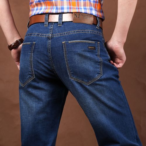 Jeans coupe droite NIANJEEP en coton pour été - Ref 1461391