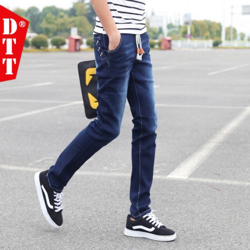Jeans pour adolescent pieds Slim en coton automne - Ref 1461402