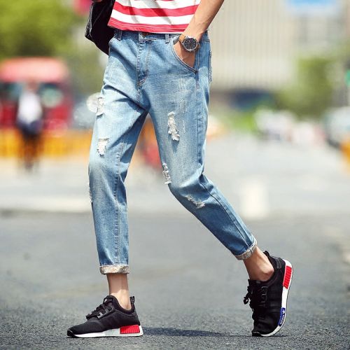 Jeans pour adolescent pieds Slim K328ICACNE en coton été - Ref 1461405