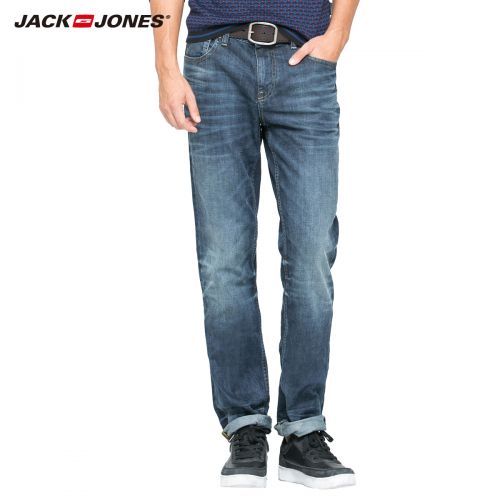Jeans pour jeunesse coupe droite JACK JONES en coton hiver - Ref 1461406