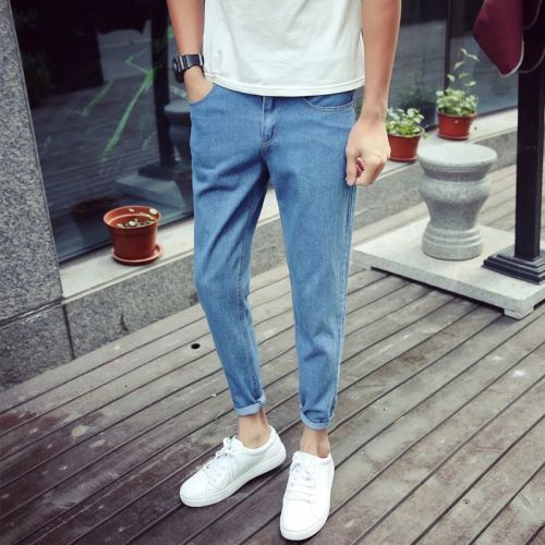 Jeans pour adolescent pieds Slim en coton été - Ref 1461412