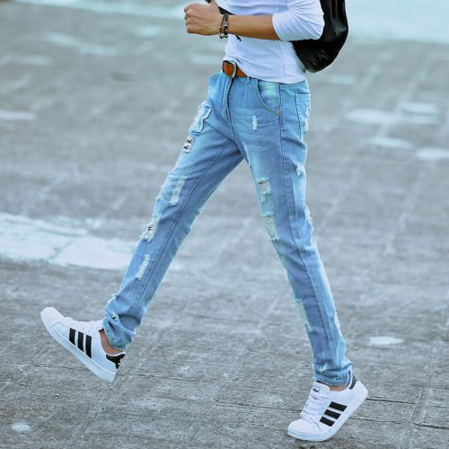 Jeans pour adolescent Sarouel AIMITI en coton été - Ref 1461419
