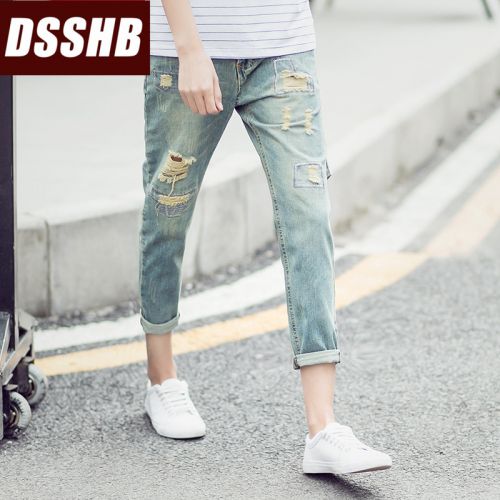 Jeans pour adolescent pieds Slim DSSHB en coton été - Ref 1461425